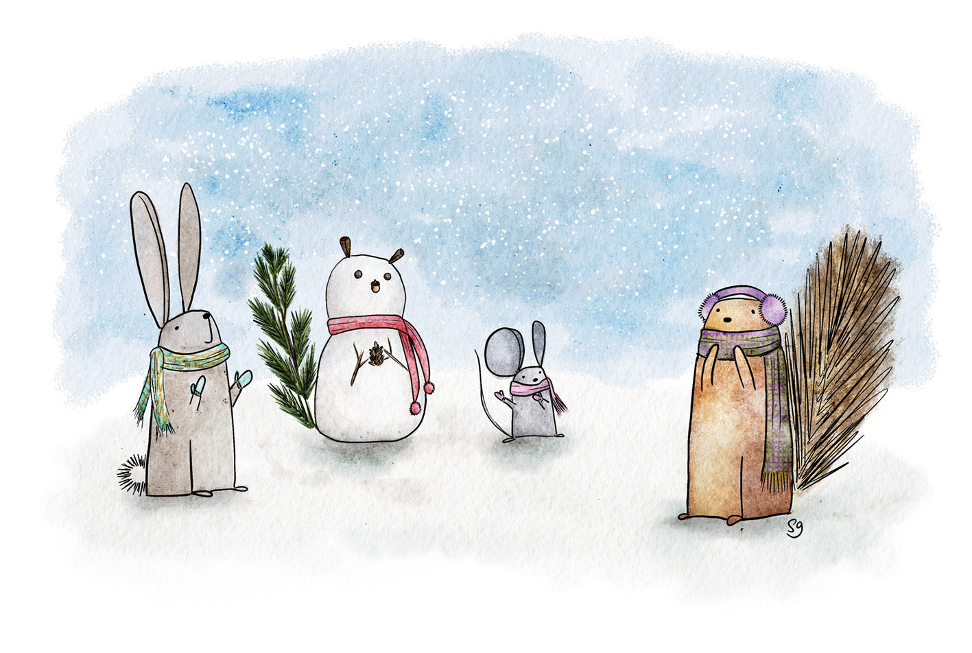 Snowy Tribute Greeting Card