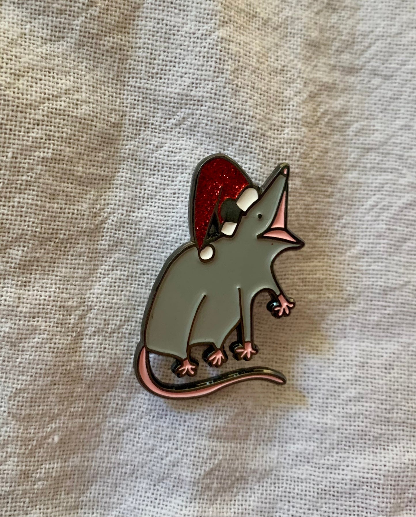 Santa Opossum Pin