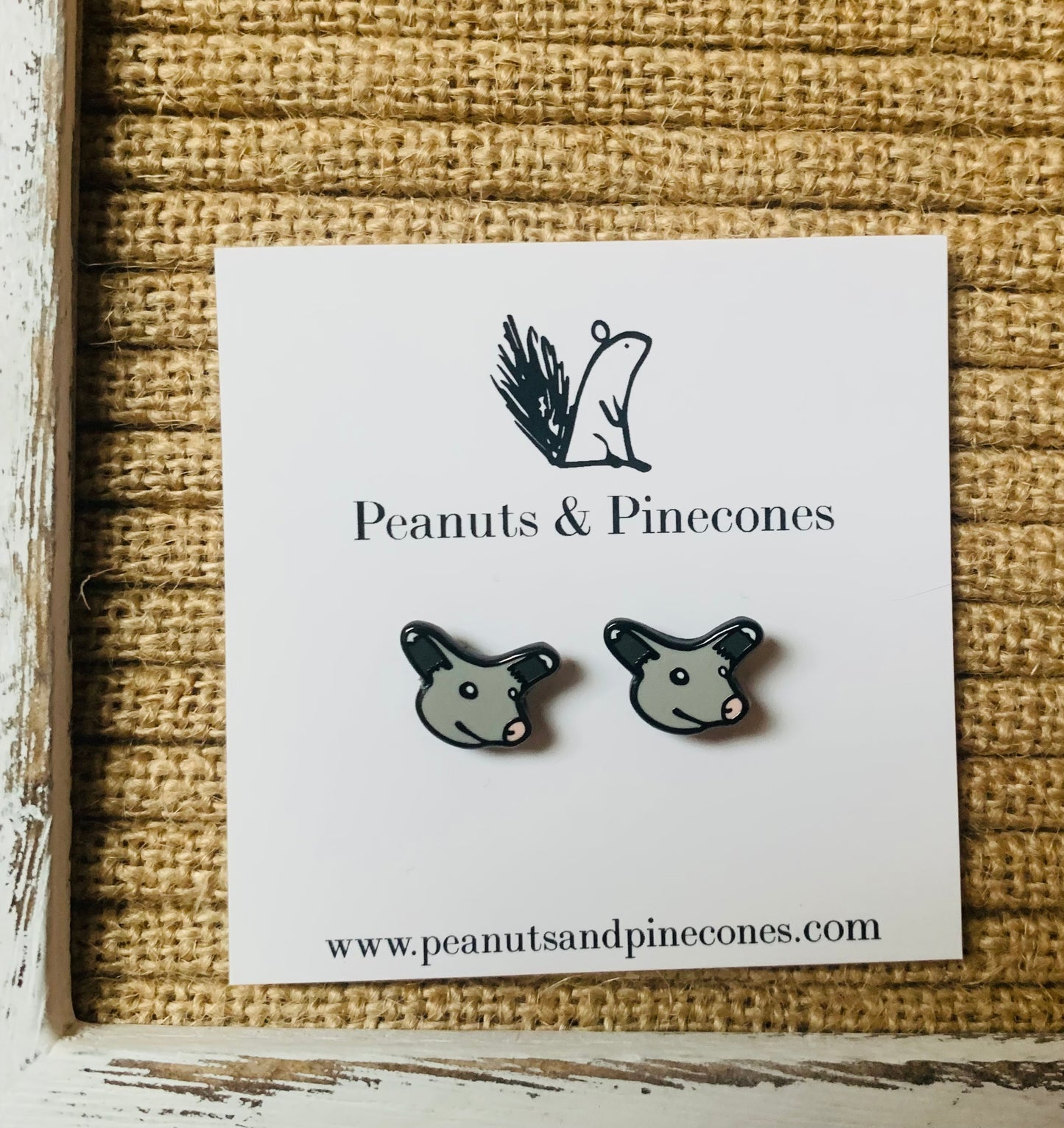 Opossum earrings