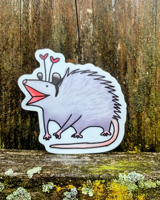 An Opossum that Glows sticker